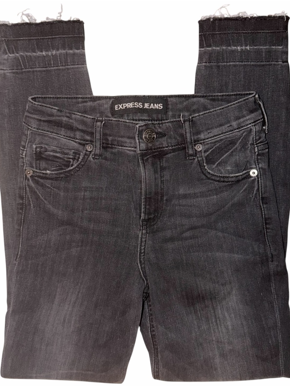 Express Black Distressed High Rise Skinny Jeans
